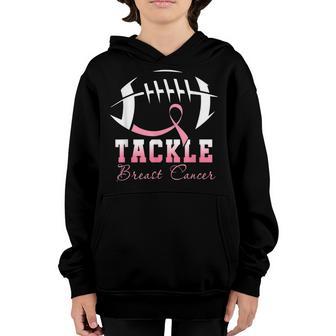 Tackle Breast Cancer Awareness Football Pink Ribbon Boys Kid Youth Hoodie - Thegiftio UK
