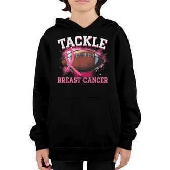 Tackle Football Pink Ribbon Breast Cancer Awareness Boys Kid V11 Youth Hoodie - Thegiftio UK