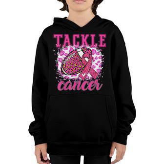 Tackle Football Pink Ribbon Breast Cancer Awareness Boys Kid V2 Youth Hoodie - Thegiftio UK