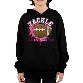 Tackle Football Pink Ribbon Breast Cancer Awareness Boys Kid V6 Youth Hoodie - Thegiftio UK