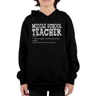Teacher Appreciation Teacher Definition Middle School Funny Graphic Design Printed Casual Daily Basic Youth Hoodie - Thegiftio UK