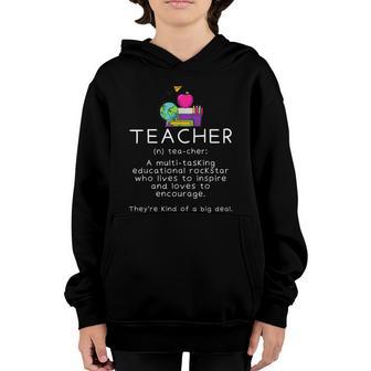 Teacher Definition Funny Teaching School Teacher Graphic Design Printed Casual Daily Basic Youth Hoodie - Thegiftio UK