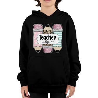 Teacher Life Pencil Back To School Graphic Design Printed Casual Daily Basic Youth Hoodie - Thegiftio UK
