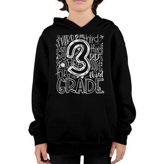 Team Kids Teacher 3Rd Third Grade Typography Youth Hoodie - Thegiftio UK