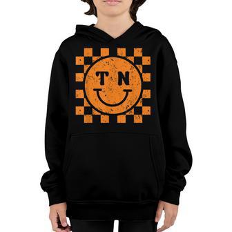 Tennessee Checkered Happy Face Football Season Game Day Youth Hoodie - Thegiftio UK