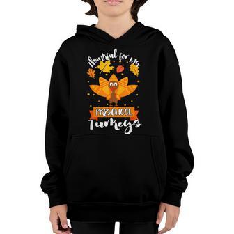 Thankful For My Preschool Turkey Teacher Thanksgiving Day Youth Hoodie - Thegiftio UK