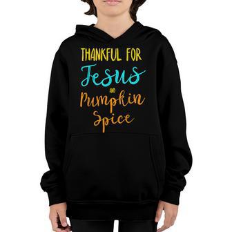 Thankful Jesus Pumpkin Spice Thanksgiving Pajamas Top Ladies Youth Hoodie - Thegiftio UK