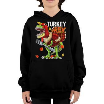 Thanksgiving T Rex Dinosaur Turkey Costume Kids Gift Boys V3 Youth Hoodie - Thegiftio UK