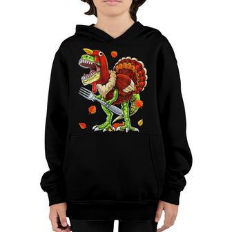 Thanksgiving T Rex Dinosaur Turkey Costume Kids Gift Boys V4 Youth Hoodie - Thegiftio UK