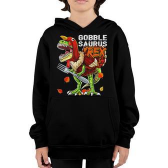 Thanksgiving T Rex Dinosaur Turkey Costume Kids Gift Boys V5 Youth Hoodie - Thegiftio UK
