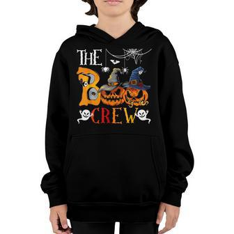 The Boo Funny Crew Halloween Witch Two Scary Pumpkins Lover Youth Hoodie - Seseable