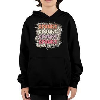 Thick Thights And Spooky Vibes Happy Halloween Retro Style Youth Hoodie - Seseable