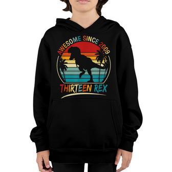 Thirn Rex 13Th Birthday Boys 13 Year Old Dinosaur T Rex Youth Hoodie - Thegiftio UK