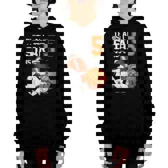 This All Star Is 5 Years Old Gifts Kid 5Th Birthday Sport Youth Hoodie - Thegiftio