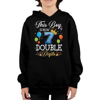 This Boy Is Now Double Digits 7Th Birthday Boy Youth Hoodie - Thegiftio UK