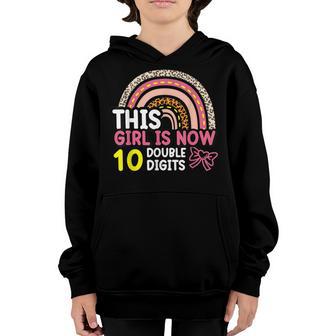 This Girl Is Now 10 Double Digits 10Th Birthday Gift Youth Hoodie - Thegiftio UK