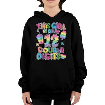 This Girl Is Now 12 Double Digit Pop It 12Th Birthday Fidget Youth Hoodie - Thegiftio UK