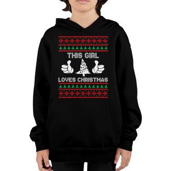 This Girl Loves Christmas Ugly Christmas Graphic Design Printed Casual Daily Basic Youth Hoodie - Thegiftio UK