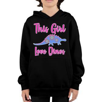 This Girl Loves Dino Graphic Design Printed Casual Daily Basic Youth Hoodie - Thegiftio UK