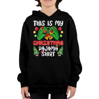 This Is My Christmas Pajama Santa Hat Gamer Video Game Youth Hoodie - Thegiftio UK