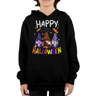 Three Gnomes Happy Halloween Fall Candy Corn Pumpkin Men V3 Youth Hoodie - Thegiftio UK