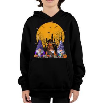 Three Gnomes Happy Halloween Fall Candy Corn Pumpkin Men Youth Hoodie - Thegiftio UK