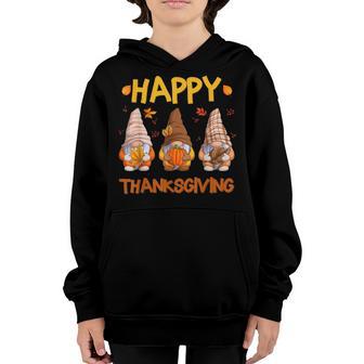 Three Gnomes Happy Thanksgiving Autumn Fall Pumpkin Spice Youth Hoodie - Thegiftio UK