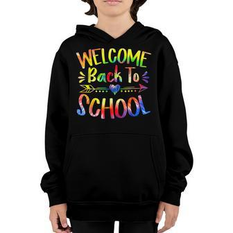Tie Dye Welcome Back To School Teachers First Day Of School Youth Hoodie - Thegiftio UK