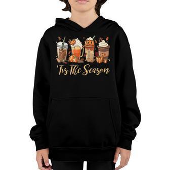 Tis The Season Pumpkin Spice Latte Coffee Fall Thanksgiving Youth Hoodie - Thegiftio UK