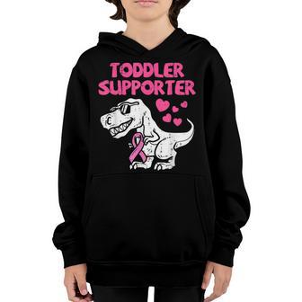 Toddler Supporter T-Rex Kids Breast Cancer Awareness Boys Youth Hoodie - Thegiftio UK