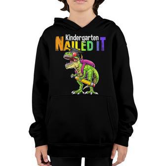 Trex Dino Kindergarten Nailed It Graduation Class Of 2022 Youth Hoodie - Thegiftio UK