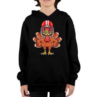 Turkey Game Day Football Gobble Player Thanksgiving Youth Hoodie - Thegiftio UK