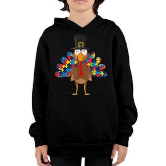 Turkeys Autism Thanksgiving Day Funny Gifts Boys Girls Youth Hoodie - Thegiftio UK