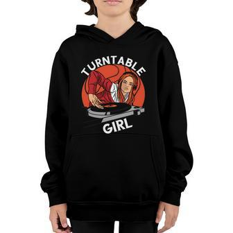 Turntable Girl Edm Techno Music Producer Dance Music Dj Cute Gift Youth Hoodie - Monsterry