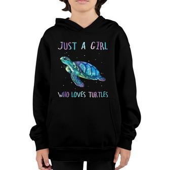 Turtle Watercolor Sea Ocean Just A Girl Who Loves Turtles Cute Gift Youth Hoodie - Thegiftio UK