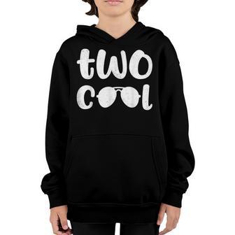 Two Cool 2Nd Birthday Gift 2 Year Old Boy Second Bday Youth Hoodie - Thegiftio UK