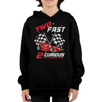 Two Fast 2 Curious Birthday Decorations 2Nd Bday 2022 V2 Youth Hoodie - Thegiftio UK