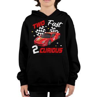 Two Fast 2 Curious Birthday Decorations 2Nd Bday 2022 V3 Youth Hoodie - Thegiftio UK