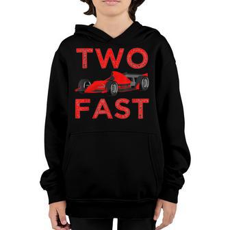 Two Fast Birthday Funny Toddler Boy Kids Youth Hoodie - Thegiftio UK