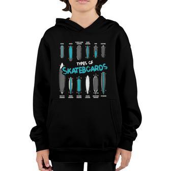 Types Of Skateboards Retro Boy Girl Skateboard Gift Tshirt Graphic Design Printed Casual Daily Basic Youth Hoodie - Thegiftio UK