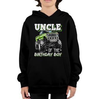 Uncle Of The Birthday Boy Monster Truck Birthday Party Gift Youth Hoodie - Thegiftio UK