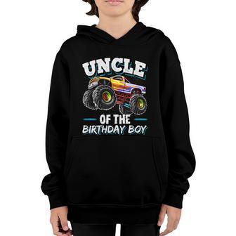 Uncle Of The Birthday Boy Monster Truck Birthday Party Gift Youth Hoodie - Thegiftio UK