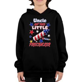 Uncle Of The Firecracker 4Th Of July Fun Kids Birthday Party Gift Youth Hoodie - Thegiftio UK