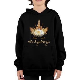 Unicorn Afro Kids Black Girl Magic Birthday Gift Youth Hoodie - Thegiftio UK