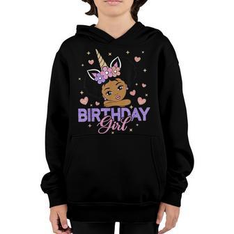 Unicorn Birthday Girl Party Family Matching Afro Princess Youth Hoodie - Thegiftio UK