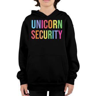 Unicorn Security Funny Birthday Girl Gifts Dad Mom Daughter V2 Youth Hoodie - Thegiftio UK