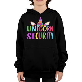 Unicorn Security Funny Birthday Girl Gifts Dad Mom Daughter Youth Hoodie - Thegiftio UK