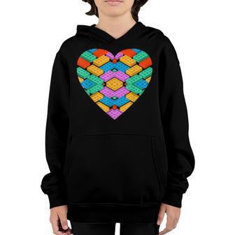Valentines Day For Boys Block Brick Heart Youth Hoodie - Thegiftio UK
