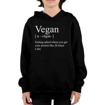 Vegan Definition Funny Gift For Women Men Kids Graphic Design Printed Casual Daily Basic Youth Hoodie - Thegiftio UK