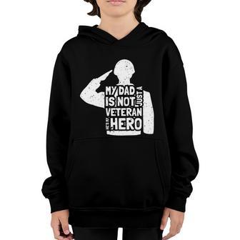Veteran He Is My Dad Kids Veterans Day Gift Graphic Design Printed Casual Daily Basic V2 Youth Hoodie - Thegiftio UK